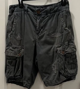 AMERICAN EAGLE OUTFITTERS DISTRESSED BLACK CARGO SHORT- CLASSIC SIZE 30 - Picture 1 of 17