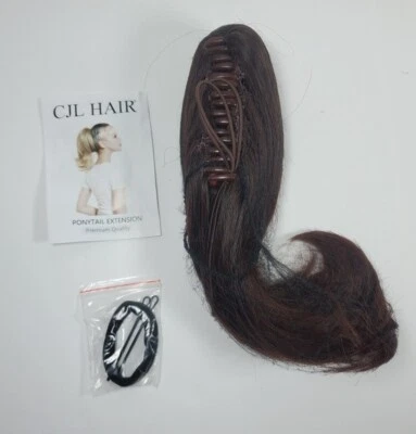 Женское удлинение для хвоста CJL Hairpiece темно-коричневые синтетические волосы - Изображение 1 из 4