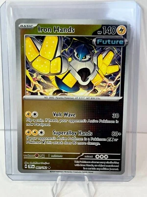 Pokémon TCG Iron Hands 061/162 SV05: Temporal Forces Reverse Holo Uncommon MINT - Image 1 of 2