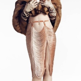 RARE Genuine Vintage 'Made by Niki' Coral Pink Fringe Skirt