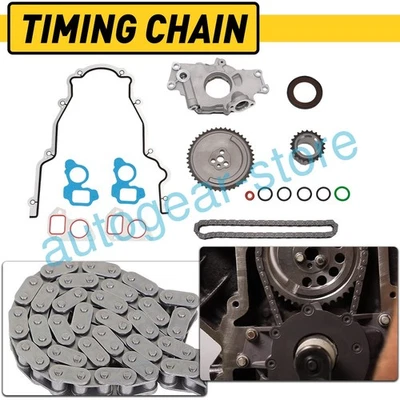 Oil Pump + Timing Chain +Gasket For Chevrolet GM LS1 LS2 LS3 M295 4.8L 5.3L 6.0L Foto 1 de 4