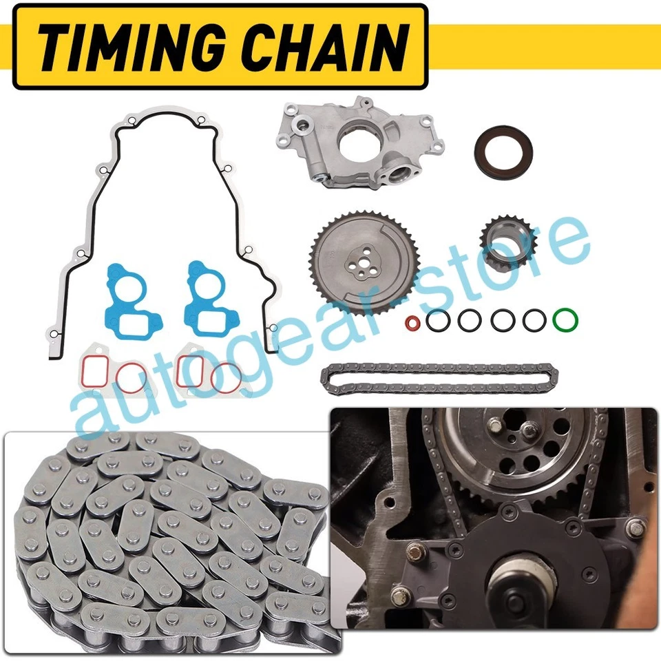 Oil Pump + Timing Chain +Gasket For Chevrolet GM LS1 LS2 LS3 M295 4.8L 5.3L 6.0L Foto 1 de 4