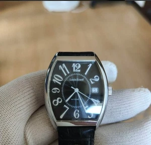 Louis Erard Tonneau 80050 Men's Watch Black Dial Analog Automatic Used F/S - Picture 1 of 12