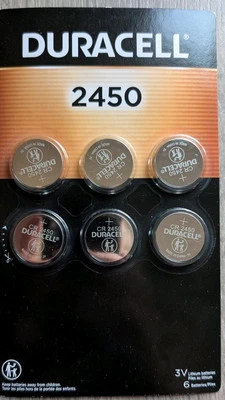 6x Duracell 2450 Batería de Litio para Monedas de 3V para Dispositivos de Fitness, Pack de 6 Relojes Foto 1 de 4