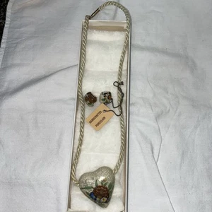 Vintage Handcrafted Porcelain Necklace And Earrings - Picture 1 of 6
