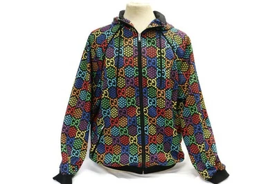 GUCCI - GG Rainbow Monogram Zip Hoodie XS Black Multicolor Stars Made in Italy - Image 1 of 4