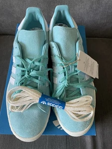 Adidas Originals Campus 80s Mens Trainers ID7318 Pale Turquoise Blue/White - Picture 1 of 13
