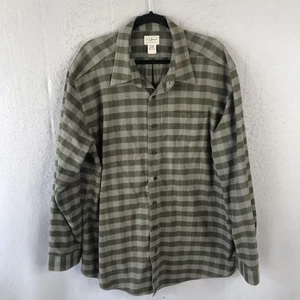 LL Bean Shirt Mens XL Tall Green Plaid Button Down Flannel Pocket Cotton Outdoor - Picture 1 of 10