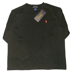 Camisa Polo Ralph Lauren Niños Talla 6 Negra Manga Larga Cuello Redondo Logo Algodón Nueva con Etiquetas - Imagen 1 de 24