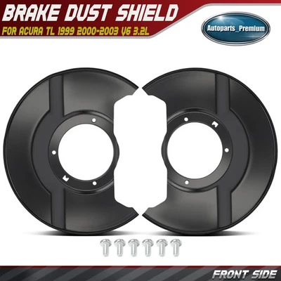 2pcs Front Left & Right Black Brake Dust Shield for Acura TL 1999-2003 V6 3.2L - Image 1 of 4