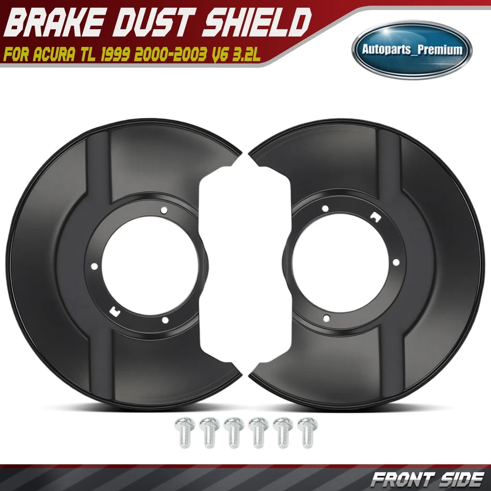 Protector antipolvo de freno delantero izquierdo y derecho negro 2 piezas para Acura TL 1999-2003 V6 3,2 L Foto 1 de 4