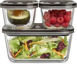 Vacuboxx Eco Set - Set Con 3 Contenitori per Alimenti E Un Adattatore per Sottov - Foto 1 di 12