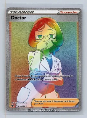 Doctor (Secret) Secret Rare SWSH06: Chilling Reign 214/198 NM Free Shipping! - Image 1 of 2