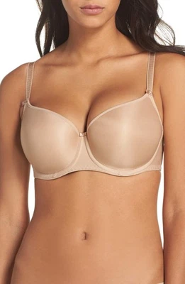 $68 Fantasie FL4510 Underwire Smoothing T-Shirt Bra, Nude, Size US 32J - UK 32GG - Image 1 of 4