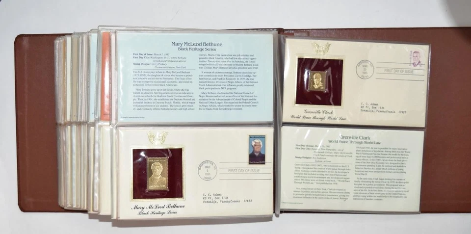 40 COVERS 22KT GOLD (FDC) FIRST DAY COVERS UNITED STATES 1980'S LOT 2658-13 - Image 1 of 1