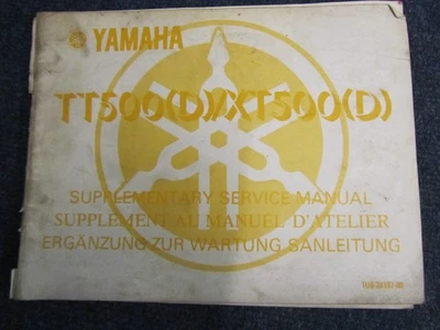 Yamaha TT500 (D) XT500 (D) Supplementary service manual English & French German - Image 1 of 3