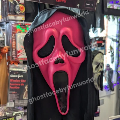 Hot Pink Fluorescent Ghost Face Mask - 2025 EU - Fun World Scream - Image 1 of 2