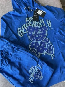 Avenue George V Paris Jogging Suit 2 piece Set Sax blue Tracksuit Hoodie XL - Picture 1 of 10