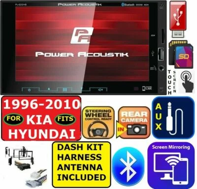 FITS/FOR 98-10 KIA HYUNDAI BLUETOOTH SCREEN MIRROR USB SD AUX CAR RADIO STEREO - Image 1 of 4