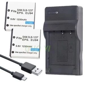 Battery or Charger For Samsung SLB-1237 Digimax L55 L55W L85 - Picture 1 of 12