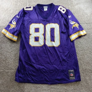 Vtg Cris Carter Jersey Mens Large Purple Reebok Minnesota Vikings #80 HOF - Picture 1 of 9