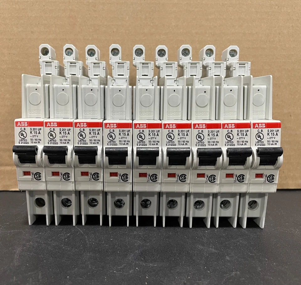 ABB PL701UP-K15 1 POLE 15 AMP 480VAC K Curve Mini Circuit Breaker - Image 1 of 4