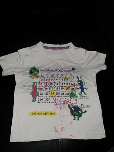 MARKS AND SPENCER UK BOYS SIZE 2 - 3 YEARS PAINT SPLATTER MONSTER T-SHIRT TOP  - Picture 1 of 4