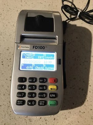 Terminal de tarjeta de crédito First Data FD100ti plateado con cable de alimentación - ¡Funciona! ENVÍO GRATUITO Foto 1 de 4