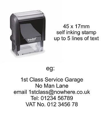Personalised 5 lines Garage Rubber Stamp Self Inking Service History Mechanic