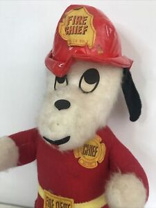VTG Fire Chief Dog Plush 1978 Novelty Co. Antique Firehouse Decor