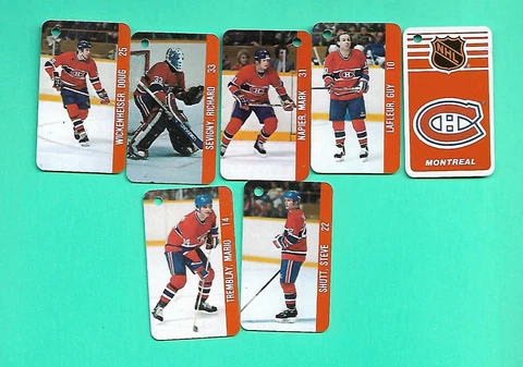 (7) MONTREAL CANADIENS NHL HOCKEY 1983-84 KEY CHAIN PLATES  (W2551) Cover