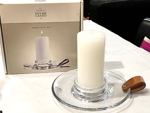 Holmegaard modernist crystal glass chamber stick candle holder & snuffer - Picture 1 of 13