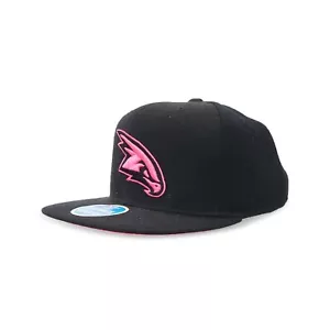 Atlanta Hawks Adidas Originals NBA Throwback Logo Neon Pink Black Snapback Hat - Picture 1 of 6