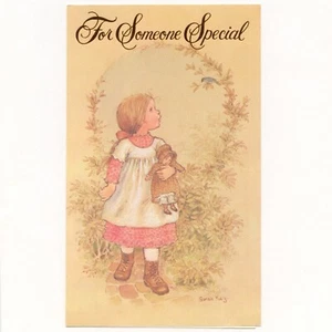 Linda tarjeta vintage GET WELL PARA ALGUIEN ESPECIAL, muñeca niña de Sarah Kay +✉ - Imagen 1 de 6