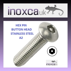 HEXAGON PIN BUTTON HEAD SCREWS METRIC MACHINE ANTI TAMPER STAINLESS STEEL A2 304 - Picture 1 of 1