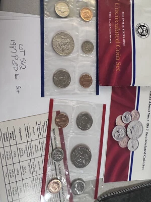 1987 US Mint Uncirculated Coin Set; P&D Mark, 10 Coins.  lot #562 - Image 1 of 2