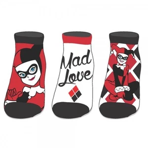 3 Harley Quinn Adult Ankle Socks Set Lot DC Comics Suicide Squad Batman Mad Love - Picture 1 of 8