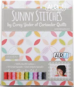 Corey Yoder Sunny Stitches Aurifil Thread Kit 10 Small Spools 12 Weight CY12SS10 - Picture 1 of 2