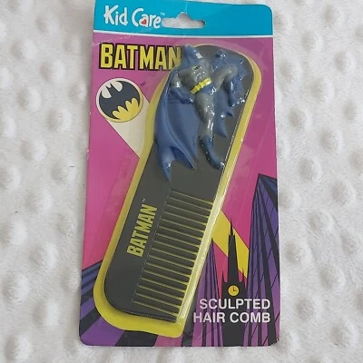 Vintage Batman Sculpt Hair Comb Kid Care New Sealed 1991 Wide Tooth Pocket Size - Image 1 of 4