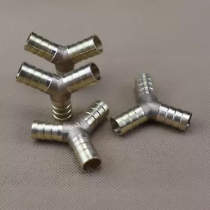 4Pcs Way Brass Hose Barb Fitting Pipe Tubing Splicer Fuel Water Gas Air 1/2"Y-3 - Picture 1 of 9