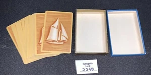 HAMILTON U.S. Pinochle Playing Cards Ship Sailboat Nautical Vintage - Picture 1 of 3