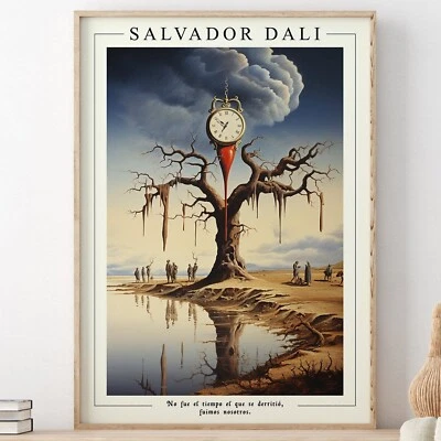 Póster de reloj de fusión de Salvador Dalí, arte de pared de Dalí, arte surrealista, contemporáneo Foto 1 de 4