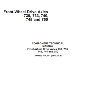 John Deere Manuale di riparazione CTM4820 Assi trazione anteriore 730, 733, 740, 745.750 - Foto 1 di 5