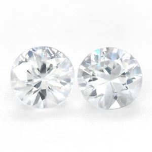 Par de piedras preciosas de circón blanco a juego de piedras preciosas sueltas de circón natural 3,43 quilates - Imagen 1 de 3
