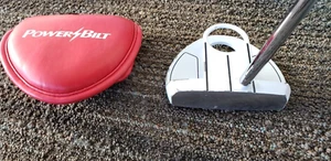 35.75 IN POWERBILT WHITE ONE PUTT BL200 MALLET PUTTER W COVER VERY NICE - Picture 1 of 7
