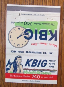 KBIG RADIO STATION MATCHBOOK COVER: LOS ANGELES EMPTY MERMAID MATCHCOVER -A14 - Picture 1 of 3