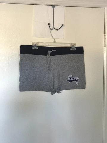 ladies SIDELINE APPAREL Grey/blue Tampa Bay Rays short shorts drawstring Size L Cover