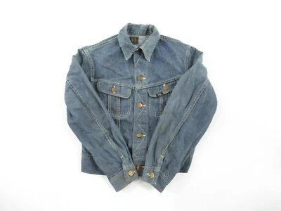 VTG 60s 70s Lee 109-JY Sanforized Union Made Denim Jacket Size 16 youth - Image 1 of 4