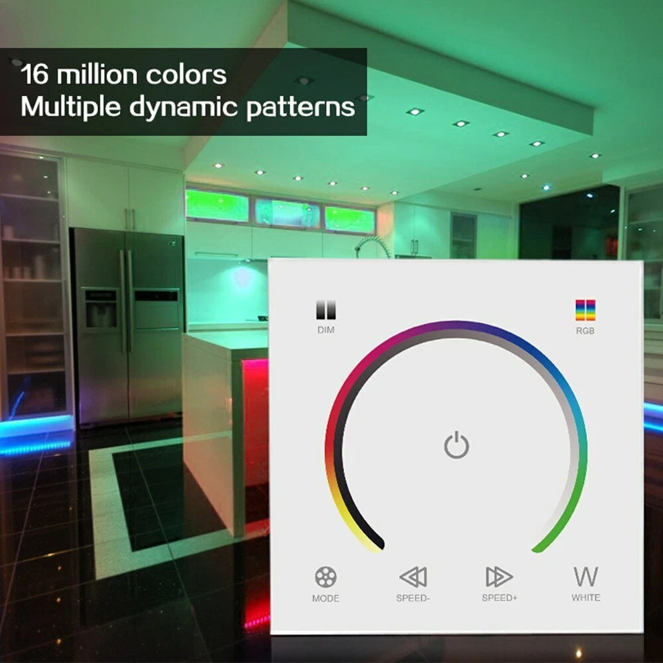 DC12V-24V 4A Wall-Mounted Touch Panel LED Controller Dimmer for RGB Strip Light - Image 1 of 4
