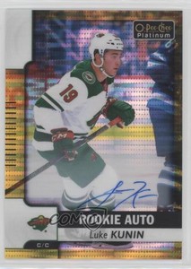 2017-18 O-Pee-Chee Platinum Rainbow Seismic Gold /25 Luke Kunin Rookie Auto RC